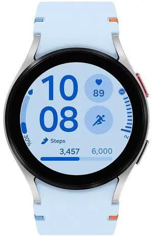 Samsung Galaxy Watch FE - 16GB - Bluetooth + LTE - 40mm - Silver - Aluminum - Blue - Silicone Band - Silicone - Excellent (Grade A)