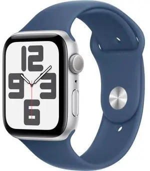 Apple  Watch SE 2nd Gen (2022) - 32GB - Cellular + GPS - 40mm - Silver - Aluminum - Denim - Sport Band - Small/Medium Size - Rubber - Good (Grade B)