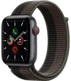 Apple  Watch SE 1st Gen (2020) - 32GB - GPS - 44mm - Space Grey - Aluminum - Tornado/Gray - Sport Loop Band - Rubber - Good (Grade B)