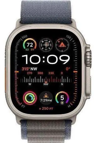 Apple  Watch Ultra 2 - 64GB - Cellular + GPS - 49mm - Titanium - Titanium - Blue/Grey - Alpine Loop Band - Small Size - Textile - Excellent (Grade A)
