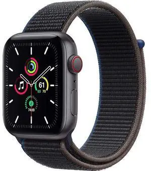 Apple  Watch SE (2020) - 32GB - GPS - 44mm - Space Grey - Aluminum - Charcoal - Sport Loop Band - Rubber - Acceptable (Grade C)