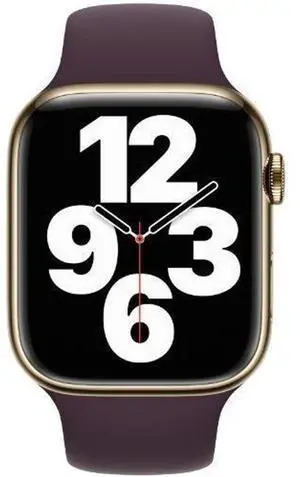 Apple  Watch Series 7 - 32GB - Cellular + GPS - 45mm - Gold - Stainless Steel - Dark Cherry - Sport Band - Rubber - Good (Grade B)