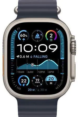 Apple  Watch Ultra 2 - 64GB - Cellular + GPS - 49mm - Titanium - Titanium - Navy - Ocean Band - One Size - Rubber - Excellent (Grade A)
