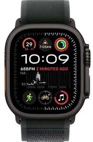 Apple  Watch Ultra 2 - 64GB - Cellular + GPS - 49mm - Black - Titanium - Black - Alpine Loop Band - One Size - Textile - Excellent (Grade A)