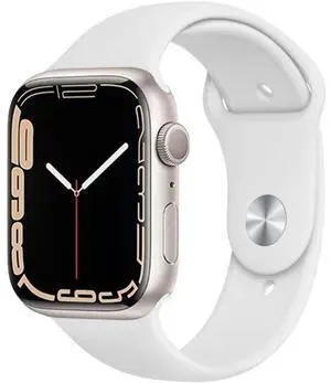 Apple  Watch Series 7 - 32GB - GPS - 41mm - Starlight - Aluminum - White - Sport Band - Rubber - Excellent (Grade A)