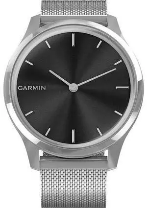 Garmin  Vivomove Luxe Hybrid GPS Smartwatch - 42mm - Silver - Stainless Steel - Silver - Milanese Band - Stainless Steel - Excellent (Grade A)