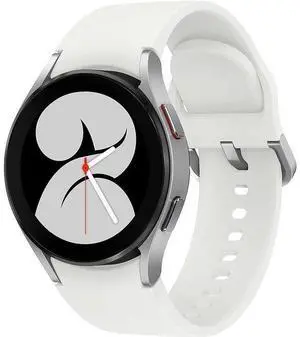 Samsung  Galaxy Watch4 - 16GB - Bluetooth - 40mm - Silver - Aluminum - White - Sport Band - Fluoroelastomer - Premium