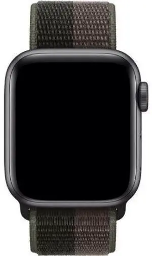 Apple  Watch Series 7 - 32GB - Midnight-Aluminum-Sport Loop Band-Tornado/Gray - Cellular + GPS - 45mm - Midnight - Aluminum - Tornado/Gray - Sport Loop Band - Rubber - Good (Grade B)