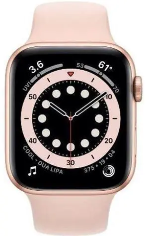 Apple  Watch Series 6 - 32GB - Gold-Aluminum-Sport Band-Pink Sand - Cellular + GPS - 40mm - Gold - Aluminum - Pink Sand - Sport Band - Rubber - Acceptable (Grade C)