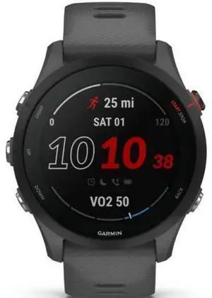 Garmin  Forerunner 255 Smartwatch - 4GB - 46mm - Slate Gray - Non Music Edition (Polymer) - Slate Gray - Silicone Band - Silicone - Excellent (Grade A)
