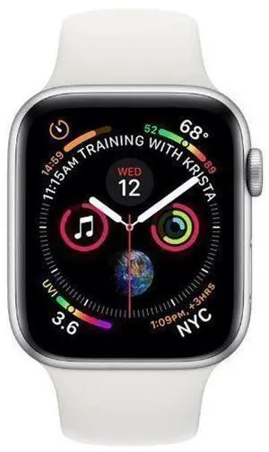 Apple  Watch Series 4 - 16GB - GPS - 40mm - Silver - Aluminum - White - Sport Band - Rubber - Excellent (Grade A)