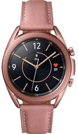 Samsung  Galaxy Watch3 - 4GB - Bluetooth - 45mm - Mystic Bronze - Stainless Steel - Pink - Leather Strap - Leather - Premium