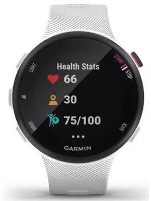 Garmin  Forerunner 45S Smartwatch - 39mm - White - Fiber-Reinforced Polymer - White - Silicone Strap - Silicone - Acceptable (Grade C)