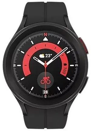 Samsung  Galaxy Watch5 Pro - 16GB - Bluetooth - 45mm - Black Titanium - Titanium - Black Titanium - Silicone - Excellent (Grade A)