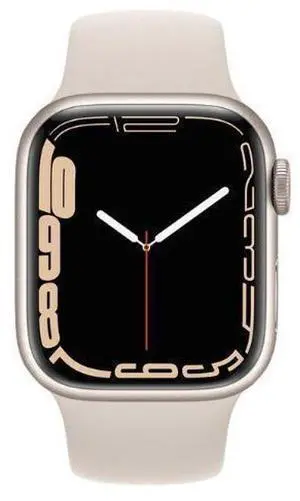 Apple  Watch Series 7 - 32GB - Starlight-Aluminum-Sport Band-Starlight - GPS - 41mm - Starlight - Aluminum - Starlight - Sport Band - Rubber - Acceptable (Grade C)