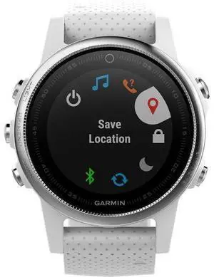Garmin  Fenix 5S GPS Smartwatch - 37MB - 42mm - White - Sapphire Edition (Polymer) - Carrara White - Silicone Band - Silicone - Acceptable (Grade C)