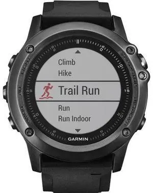 Garmin  Fenix 3 HR GPS Smartwatch - 32MB - 30.4mm - Slate Gray - Fiber-reinforced Polymer - Black - Silicone Band - Silicone - Excellent (Grade A)