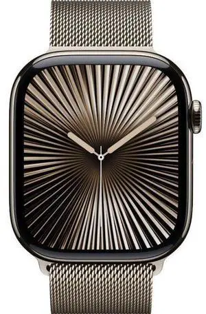 Apple  Watch Series 10 - 64GB - Cellular + GPS - 42mm - Natural - Titanium - Natural - Milanese Loop Band - One Size - Stainless Steel - Good (Grade B)