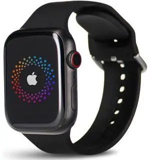 Apple  Watch Series 7 - 32GB - Cellular + GPS - 45mm - Space Black - Titanium - Black - Sport Band - Rubber - Excellent (Grade A)