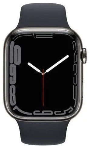 Apple  Watch Series 7 Stainless Steel 41mm (GPS + Cellular) Midnight Sport Band - 32GB - Graphite - Excellent (Grade A)