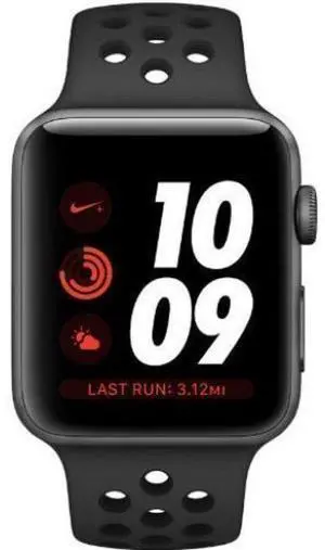 Apple  Watch Series 3 - 8GB - GPS - 38mm - Space Grey - Nike (Aluminum) - Anthracite/Black - Nike Sport Band - Rubber - Good (Grade B)