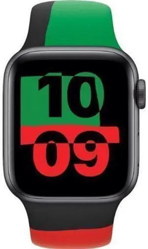 Apple  Watch Series 6 - 32GB - Space Grey-Aluminum-Sport Band-Black Unity - GPS - 44mm - Space Grey - Aluminum - Black Unity - Sport Band - Rubber - Acceptable (Grade C)