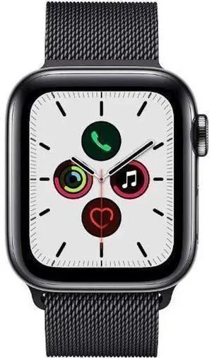 Apple  Watch Series 5 - 32GB - Cellular + GPS - 44mm - Space Grey - Stainless Steel - Space Black - Milanese Loop Band - Stainless Steel - Premium