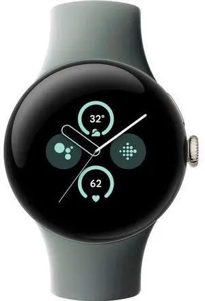 Google  Pixel Watch 2 - 32GB - Bluetooth + LTE - 1.2 inch - Champagne Gold - Aluminum - Hazel - Active Band - Fluoroelastomer - Excellent (Grade A)