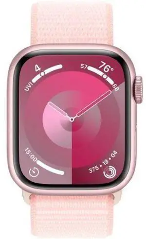 Apple  Watch Series 9 - 64GB - Cellular + GPS - 41mm - Pink - Aluminum - Light Pink - Sport Loop - One Size - Textile - Acceptable (Grade C)