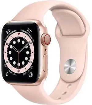 Apple  Watch Series 6 - 32GB - Cellular + GPS - 44mm - Gold - Stainless Steel - Pink Sand - Sport Band - Rubber - Excellent (Grade A)
