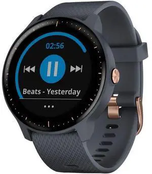 Garmin  Vivoactive 3 Music Smartwatch - Granite Blue - Polymer - Granite Blue - Silicone - Silicone Band - Acceptable (Grade C)