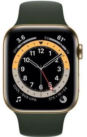 Apple  Watch Series 6 - 32GB - Cellular + GPS - 40mm - Gold - Aluminum - Cyprus Green - Sport Band - Rubber - Good (Grade B)