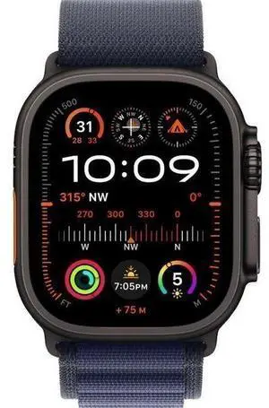 Apple  Watch Ultra 2 - 64GB - Cellular + GPS - 49mm - Black - Titanium - Navy - Alpine Loop Band - Large Size - Rubber - Excellent (Grade A)