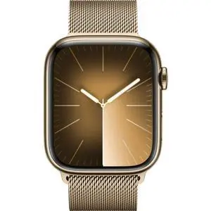 Apple  Watch Series 9 - 64GB - Cellular + GPS - 41mm - Gold - Stainless Steel - Gold - Milanese Loop Band - One Size - Stainless Steel - Good (Grade B)