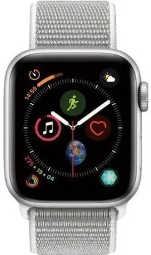 Apple  Watch Series 4 - 16GB - Cellular + GPS - 44mm - Silver - Aluminum - Seashell - Sport Loop Band - Textile - Good (Grade B)