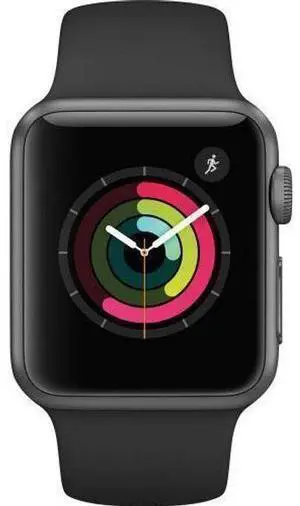 Apple  Watch Series One - 8GB - 42mm - Space Grey - Aluminum - Black - Sport Band - Rubber - Good (Grade B)
