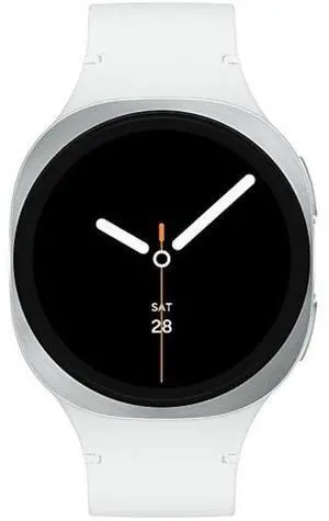 Samsung Galaxy Watch8 - 32GB - Bluetooth - 40mm - Silver - Aluminum - White - Sport Band - Small/Medium Size - Silicone - Excellent (Grade A)