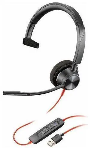 Poly  Blackwire 3310 USB-A  Mono Wired Headset  - Black - Excellent (Grade A)