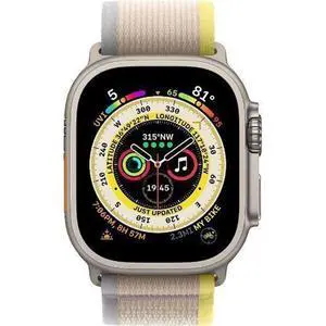 Apple  Watch Ultra - 32GB - Cellular + GPS - 49mm - Titanium - Titanium - Yellow/Beige - Trail Loop Band - One Size - Textile - Premium