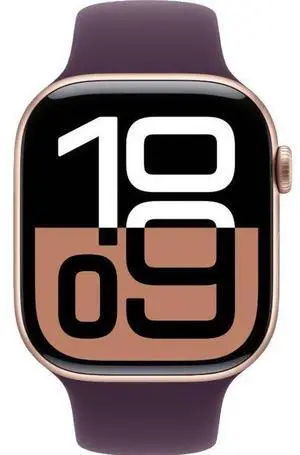 Apple  Watch Series 10 - 64GB - Cellular + GPS - 42mm - Rose Gold - Aluminum - Plum - Sport Band - S/M Size - Rubber - Excellent (Grade A)