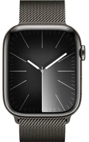 Apple  Watch Series 9 - 64GB - Cellular + GPS - 41mm - Graphite - Stainless Steel - Graphite - Milanese Loop Band - One Size - Stainless Steel - Premium