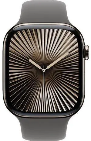 Apple  Watch Series 10 - 64GB - Cellular + GPS - 42mm - Natural - Titanium - Stone Grey - Sport Band - M/L Size - Rubber - Good (Grade B)