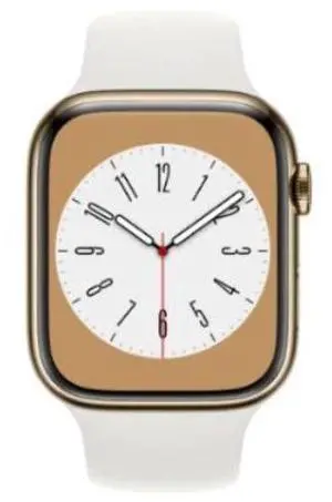 Apple  Watch Series 5 - 32GB - Cellular + GPS - 40mm - Gold - Stainless Steel - White - Sport Band - Rubber - Good (Grade B)