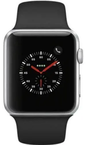 Apple  Watch Series 3 - 16GB - GPS - 38mm - Silver - Aluminum - Black - Sport Band - Rubber - Acceptable (Grade C)