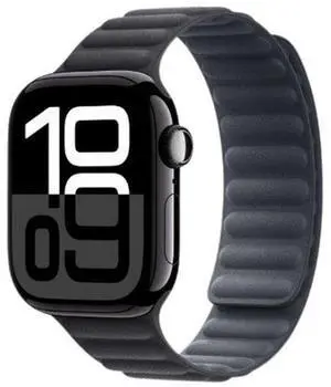 Apple  Watch Series 10 - 64GB - Cellular + GPS - 46mm - Jet Black - Aluminum - Black - Magnetic Link Band - One Size - Rubber - Good (Grade B)