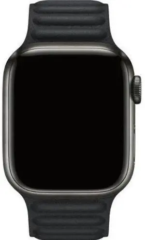 Apple  Watch Series 7 - 32GB - GPS - 45mm - Midnight - Aluminum - Midnight - Leather Link Band - Leather - Excellent (Grade A)