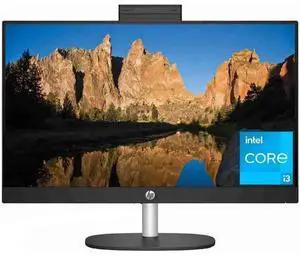 HP  24-cr0030 AIO Desktop PC 23.8" - Intel Core i3-N300 1.8GHz - 256GB - Jet Black - 8GB RAM - 23.8 Inch - Excellent (Grade A)