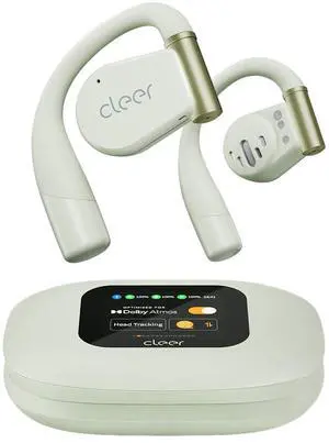 Cleer ARC 3 Open Ear Headphones - Dolby Audio, Snapdragon Sound True Wireless Earbuds, 50Hr Battery, Bluetooth 5.4, IPX 7, Multi-Point, Smart Controls, Wireless Charging Smart Case, Comfort Fit, Green