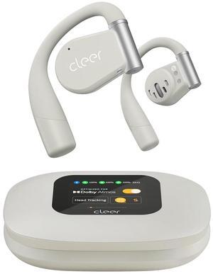 Cleer ARC 3 Open Ear Headphones - Dolby Audio, Snapdragon Sound True Wireless Earbuds, 50Hr Battery, Bluetooth 5.4, IPX 7, Multi-Point, Smart Controls, light grey