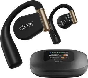 Cleer ARC 3 Sports Pro Open Ear Headphones - Dolby Audio, Snapdragon Sound True Wireless Earbuds,40Hr Battery, Bluetooth 5.4, IPX7,Heart Rate Tracking,Wireless Charging Smart Case, Comfort Fit, Black